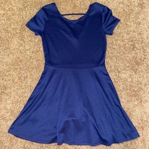 Blue mid length thigh dress